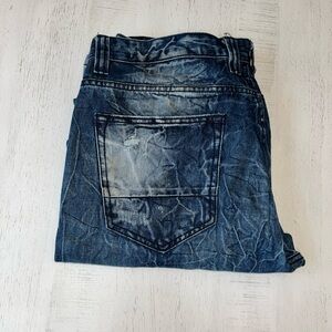 Decibel Jeans 38x34 Mens Blue Distressed Ripped Straight Fit Tag (38x34)
